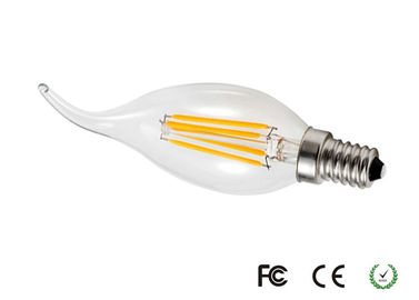 Bulbo brillante de la vela del filamento de 4 W LED, bombillas de la vela de AC220V 110lm/de w