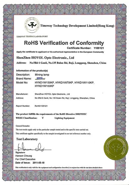 China Shenzhen HOYOL Intelligent Electronics Co.,Ltd Certificaciones